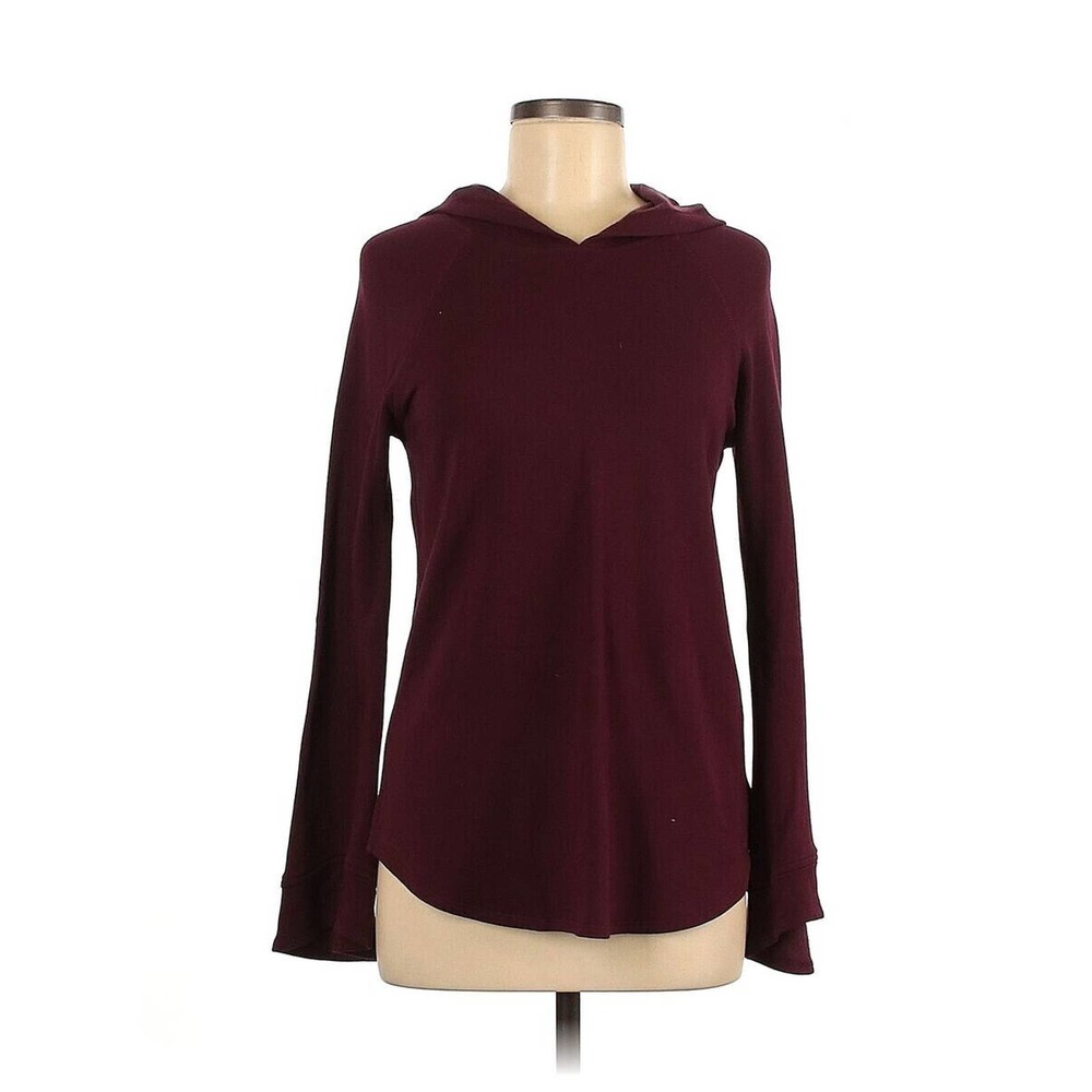 Fifteen Twenty‎ Women Red Pullover Hoodie Size Medium Leather Trim